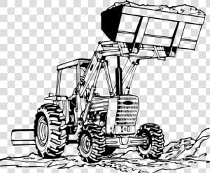 Transparent John Deer Tractor Clipart   Front End Loader Drawing  HD Png Download