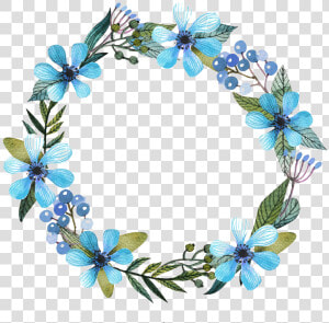 Garland Transparent Blue Flower   Blue Flower Circle Background  HD Png Download