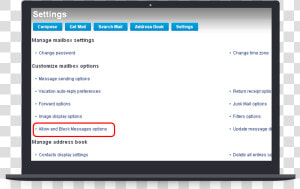 Block Spam Email In Roadrunner   Laptop Screen Png  Transparent Png
