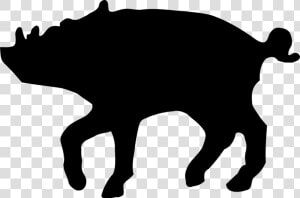 Wild Boar Clip Art Silhouette Portable Network Graphics  HD Png Download