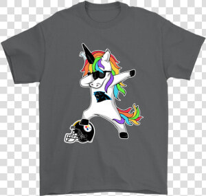 Football Dabbing Unicorn Steps On Helmet Carolina Panthers   Ravens Football Helmet Shirt  HD Png Download