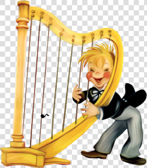 Bebe  Gifs  Clipart  Gif Animado  Música  Niños  Todo   Kid Playing Harp Clipart  HD Png Download