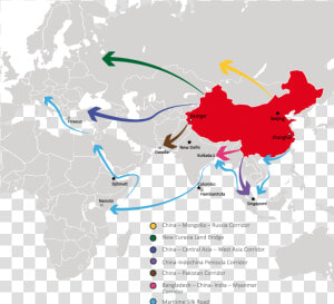 Map Of Belt And Road   Belt And Road Initiative 2019  HD Png Download