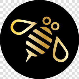 Minimal Bee Or Bumblebee In Gold On A Black Circle   Schwarmen Instagram  HD Png Download