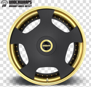 Matt Black And Gold Mag Wheels  HD Png Download