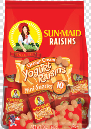 Sun Maid Orange Cream Yogurt Raisins Mini Snacks   Sunmaid Yogurt Flavored Raisins  HD Png Download