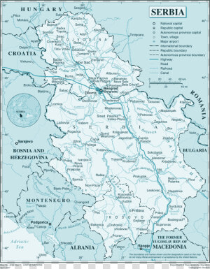 Serbia Large Map   Map Of Serbia  HD Png Download