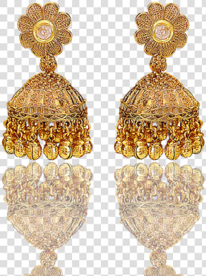 Antique Gold Plated Jhumka Having Exquisite Vilandi   Black Colour Small Jhumkas Moti  HD Png Download