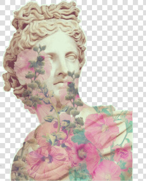  sticker  vintage  statue  hollyhock  flowers  aesthetic   Aesthetic Statue Transparent  HD Png Download