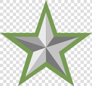 Silver Star With Green Border   Red And Yellow Stars  HD Png Download