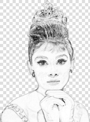 Audrey Hepburn Pencil Sketch Portrait Clip Arts   Pencil Portrait Audrey Hepburn Sketch  HD Png Download