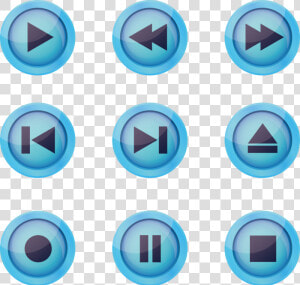 Blue Play Associated Button Euclidean Vector Icon   Iconos De Reproductor De Musica  HD Png Download