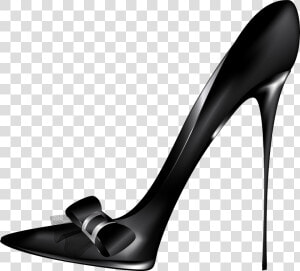 Black High Heels With Bow Png Clip Art   Black High Heel Png  Transparent Png