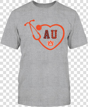 Auburn Tigers Heart Stethoscope Patterned Letters Shirt   Texas Longhorns Girls T Shirt  HD Png Download