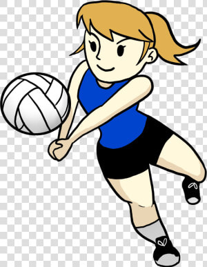 Volleyball Clip Cartoon   Clipart Girl Playing Volleyball  HD Png Download