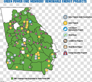 Green Power Emc Members   Georgia Emcs Map  HD Png Download