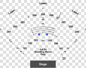 Concord Pavilion Seating Chart With Rows  HD Png Download