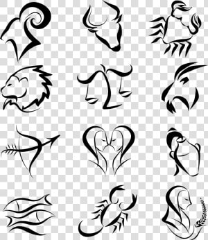 Zodiac Signs Png Clipart Picture   Zodiac Signs Line Art  Transparent Png