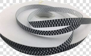 Ribbons  tag  Black And White Checker Printed Ribbons    Circle  HD Png Download