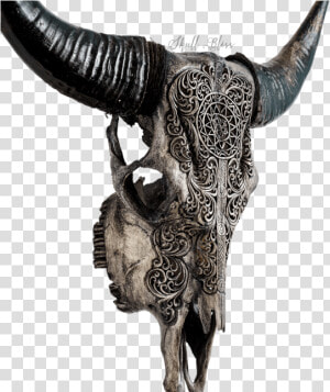 Skull Variant Skull Only   Carved Longhorn Skull  HD Png Download