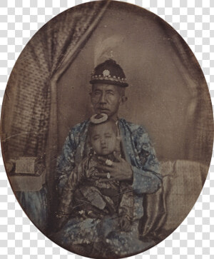 Daguerreotype Of King Mongkut And Daughter  1861   King Mongkut Daguerreotype  HD Png Download