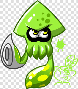 Squid Clipart Splatoon   Splatoon Green Squid Drawing  HD Png Download