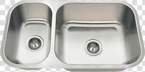 3218br Offset Double Bowl Undermount Stainless Steel   Stainless Steel Double Bowl Offset Sink  HD Png Download