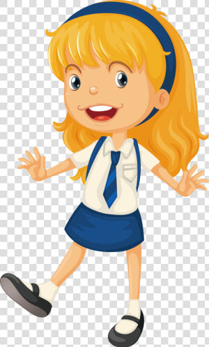 Animation Schools  School Uniform Girls  Starting School    School Girl Clipart  HD Png Download