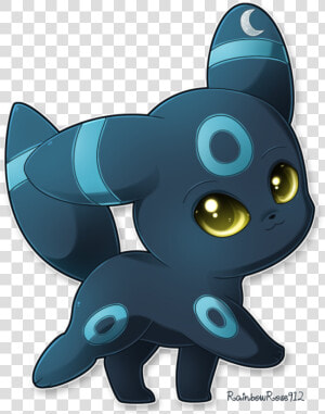 Blue Rings  Not Yellow  And Yellow Eyes Instead Of   Pokemon Shiny Umbreon Chibi  HD Png Download