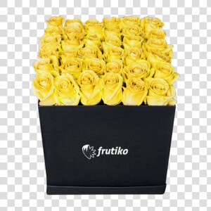 Black Box Of Yellow Roses   Yellow Roses In A Box  HD Png Download