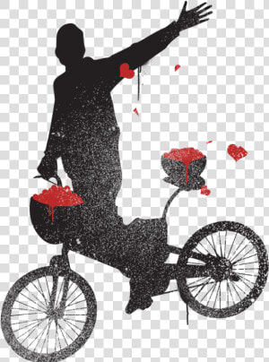  man  bike  cycling  red  black  silhouette   فرحين بما اتاهم الله من فضله تويتر  HD Png Download