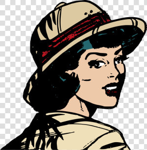 Safari Girl Clip Arts   Woman Pith Helmet  HD Png Download