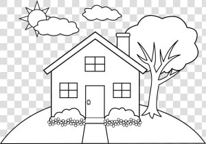 House Line Drawing Clip Art   My House Coloring Page  HD Png Download