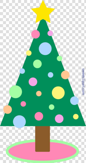 Simple Tree Clipart Free   Simple Cartoons Christmas Tree  HD Png Download