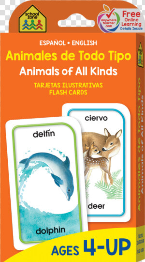 Bilingual Animals Of All Kinds Flash Cards   School Zone Numbers Flashcards  HD Png Download