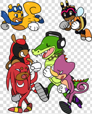 Oh Boy Oh Boy I Love Me Those Chaotix Folks   Cartoon  HD Png Download