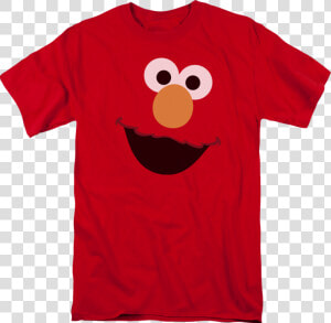 Big Elmo Face Sesame Street T shirt   Sesame Street T Shirts  HD Png Download