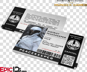 The Hunger Games Inspired Peacekeeper Security Id   Santa Clarita Diet Real Estate  HD Png Download