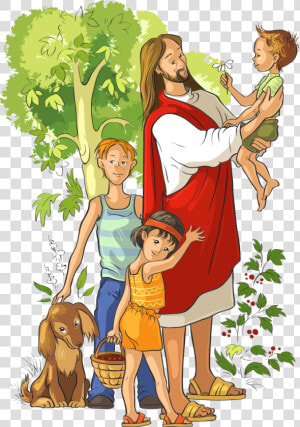 They Met Jesus   Jesus With Children Clipart  HD Png Download