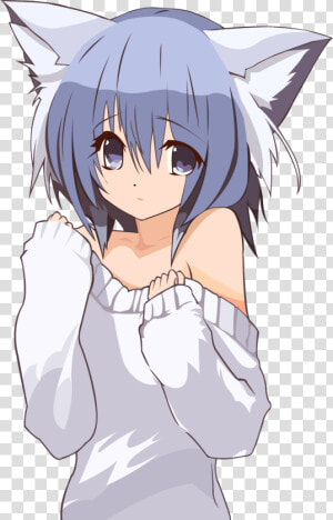 Cat Girl Pullover   Neko Anime Cat Girl  HD Png Download