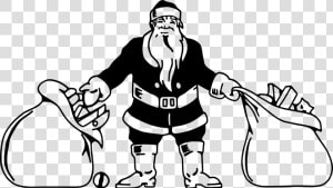 Santa And Mrs Claus Png Black And White   Christmas Clipart Black And White Clips Christmas  Transparent Png