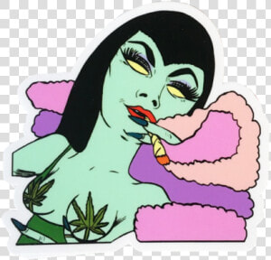 Stoner Babe Sticker   Cartoon  HD Png Download