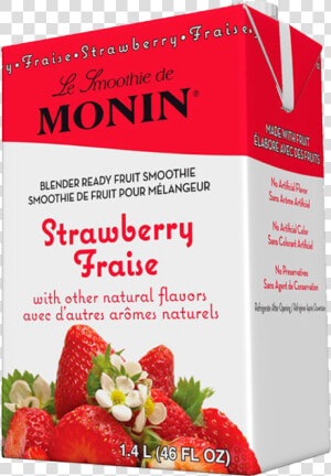 Monin Strawberry Real Fruit Smoothie Mix 46oz   Png   Strawberry  Transparent Png