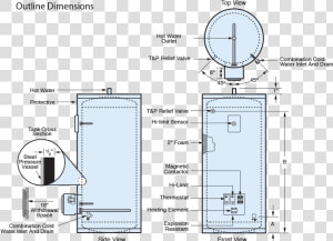 Hot Water Heater Dimension  HD Png Download