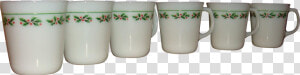 Set Of 6 Heavy Pyrex Corning Christmas Holly Days D  HD Png Download