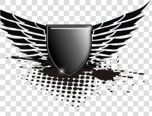 Security Shield Clipart Wing Png   Black Shield With Wings  Transparent Png