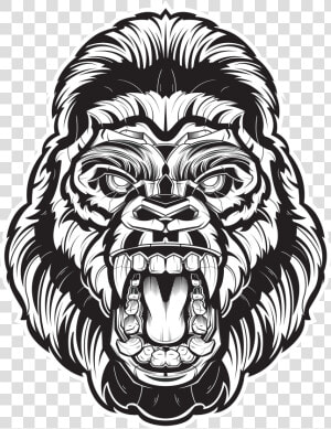 Angry Gorilla Face Png Clipart   Png Download   Angry Gorilla Clip Art  Transparent Png