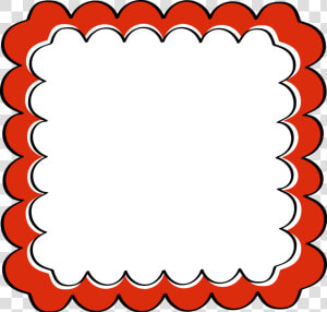 Red Scalloped Frame   Red Scalloped Border Clipart  HD Png Download