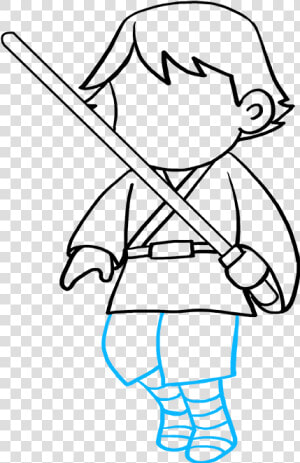 How To Draw Luke Skywalker   Cartoon Drawing Luke Skywalker  HD Png Download