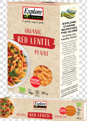 Organic Red Lentil Penne And Spaghetti Data Fancybox   Explore Cuisine  HD Png Download